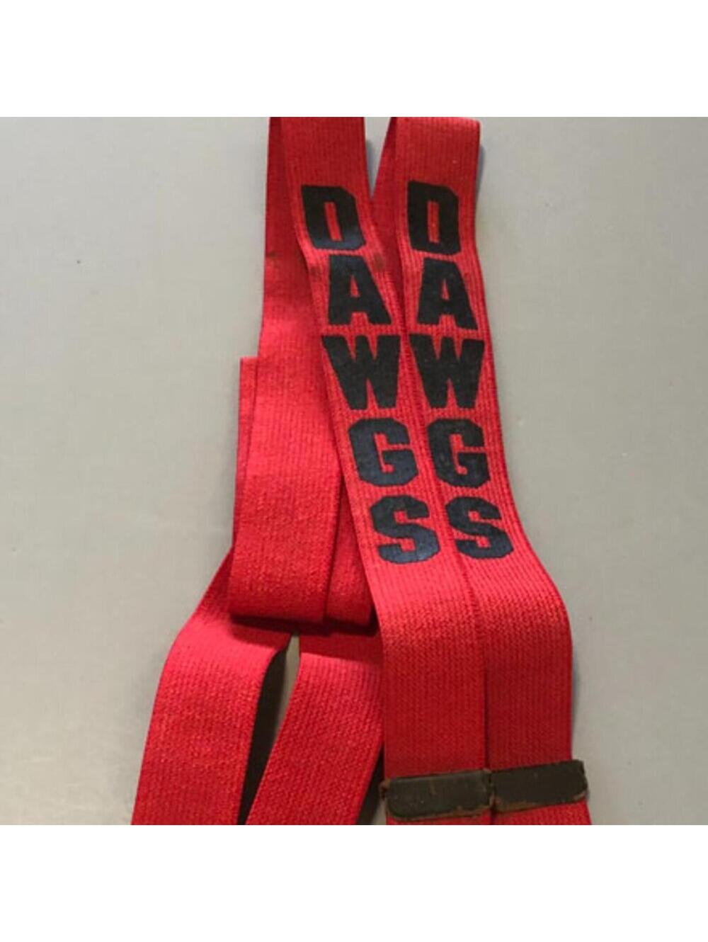 VINTAGE PINTAIL RED GEORGIA BULLDOGS DAWGS SUSPENDERS VARSITY BLOKECORE SPORTY